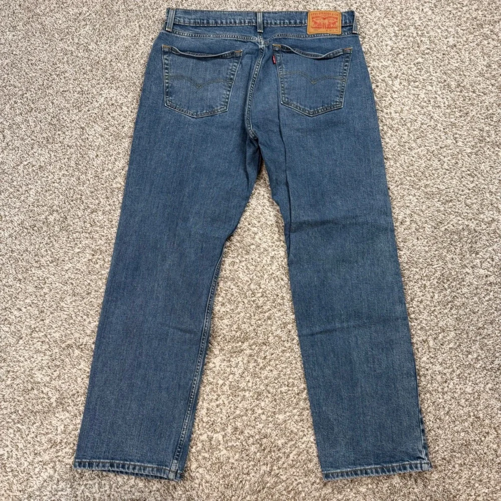 Levi's 505 Regular Fit Jeans Men's 36x30 Blue Medium Wash Straight Leg Denim